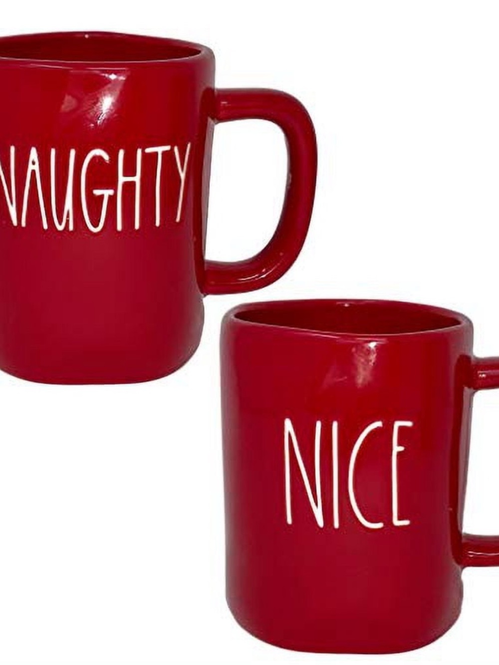 Rae Dunn Red Naughty Nice Coffee Tea Cocoa Mug
